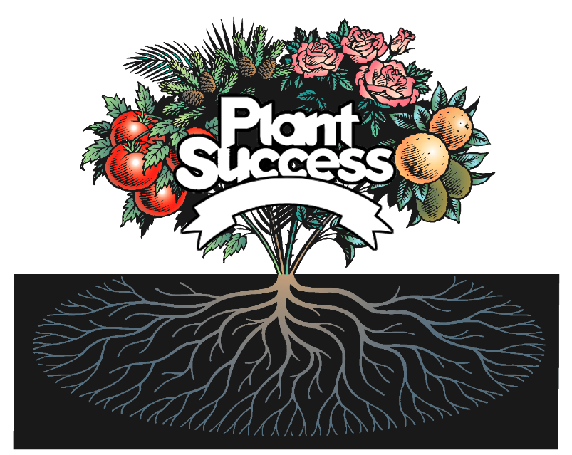 Vector art of roots and plants with lettering added